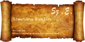 Szmetana Evelin névjegykártya
